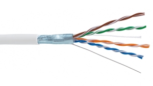 KELine KECCTVS25-Eca-RLX: Кабел мрежов FTP (F/UTP), Cat.5e, 4x2xAWG25, 100 Mhz, Euroclass Eca, бял, изцяло медни жила, екраниран, PVC външна изолация