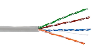 KELine 799053-Eca: Кабел мрежов UTP (U/UTP), Cat.5e, 4x2xAWG24, 300 Mhz, Euroclass Eca, сив, изцяло медни жила, неекраниран, PVC външна изолация