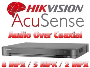 16 канален професионален 4K AcuSense цифров видеорекордер HIKVISION iDS-7216HUHI-M2/XT. Поддържа 16 HD-TVI камери до 8 MPX + 16 IP камери до 8 MPX. С Audio Over Coaxial. 2 SATA порта