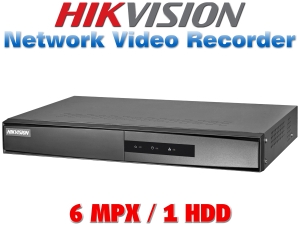8 канален бюджетен IP мрежов видеорекордер HIKVISION: DS-7108NI-Q1/M(D). Поддържа 8 мрежови IP камери до 6 MPX. 1 SATA порт