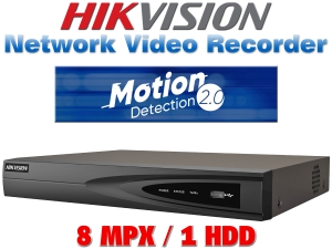 16 канален професионален 4K IP мрежов видеорекордер HIKVISION: DS-7616NI-Q1(D). Поддържа 16 мрежови IP камери до 8 MPX. Motion Detection 2.0 алгоритъм. 1 SATA порт