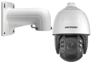 Въртяща мрежова IP камера HIKVISION DS-2DE7A432IW-AEB(T5): 4 MPX, 32x оптично увеличение, AcuSense алгоритми, инфрачервено осветление до 200 метра, автоматично проследяване, със стенна стойка
