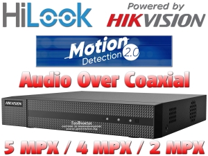 4 канален бюджетен цифров видеорекордер HiLook DVR-204U-M1. Поддържа 4 HD-TVI камери до 5 MPX + 4 IP камери до 8 MPX. Motion Detection 2.0 алгоритъм и Audio Over Coaxial