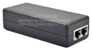 Wi-Tek WI-POE55-48V-60W: PoE инжектор за захранване на IP камери с 1 x 100/1000 Mbps PoE порт + 1 x 100/1000 Mbps uplink порт, 60 W