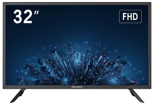 Монитор HIKVISION DS-D5032F3-1V0S: размер на екрана 32 инча, резолюция FullHD 1080p 1920x1080 при 75 Hz, VA панел, HDMI и VGA видео входове, вградени високоговорители