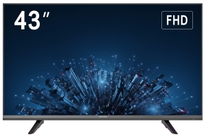 Монитор HIKVISION DS-D5043F3-1V0S: размер на екрана 43 инча, резолюция FullHD 1080p 1920x1080 при 60 Hz, VA панел, HDMI и VGA видео входове, вградени високоговорители